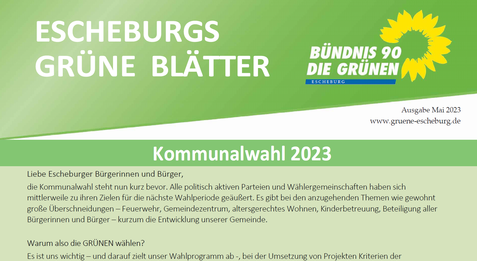 Grünes Blatt Escheburg Mai 2023 - Ausgabe 24